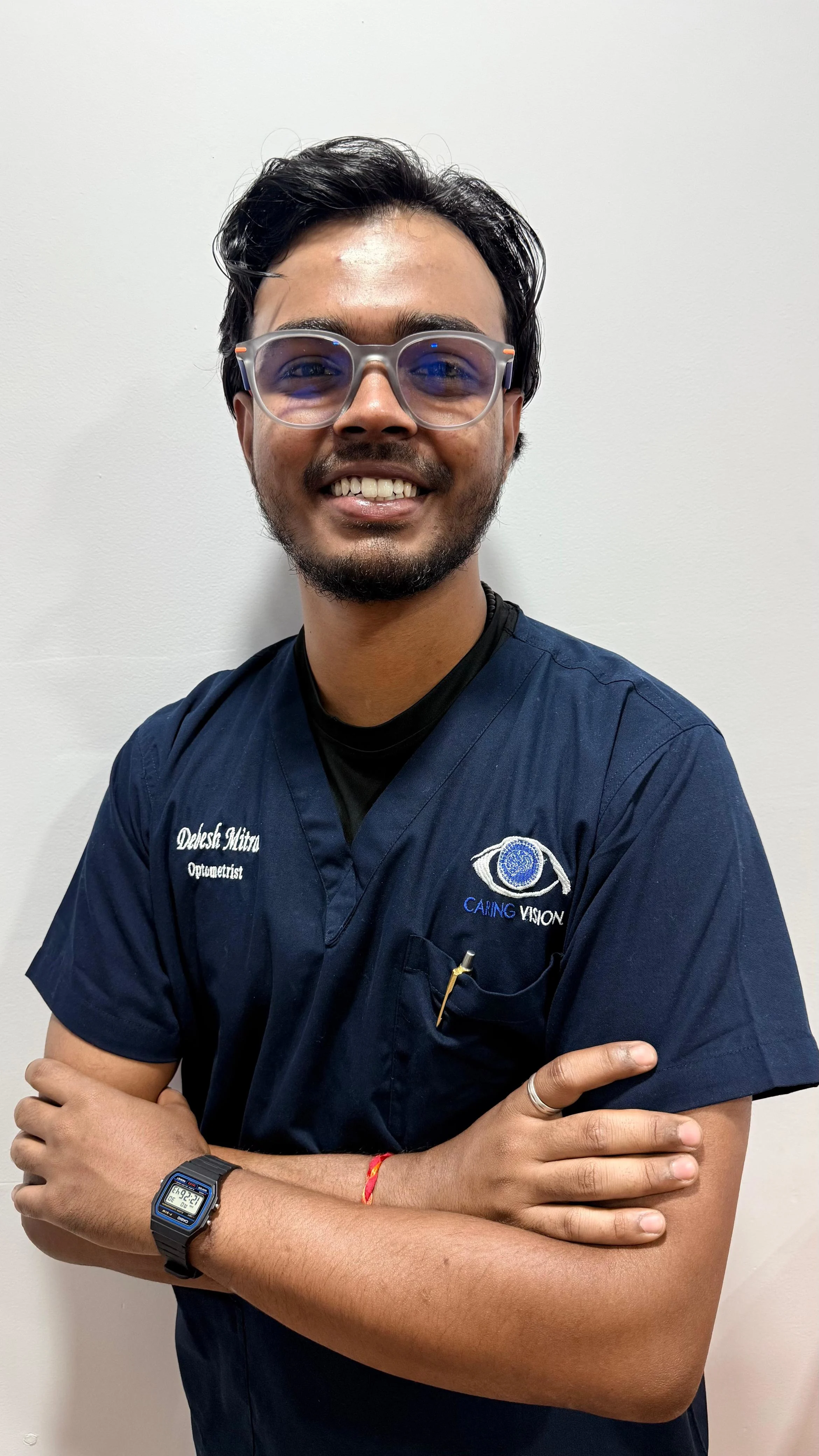 Optometrist Debesh Mitra at Caring Vision Therapy
